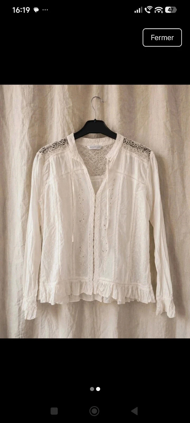 Blusa creme estilo linho tamanho L – photo 2
